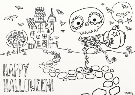 Printable Scary Halloween Coloring Pages - Colorine.net | #24455