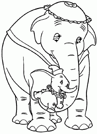 Dumbo And Mrs.Jumbo Coloring Pages For Kids #cJK : Printable Dumbo ...