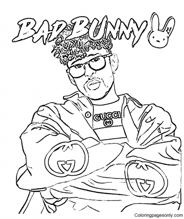 Bad Bunny Coloring Pages - Coloring Pages For Kids And Adults