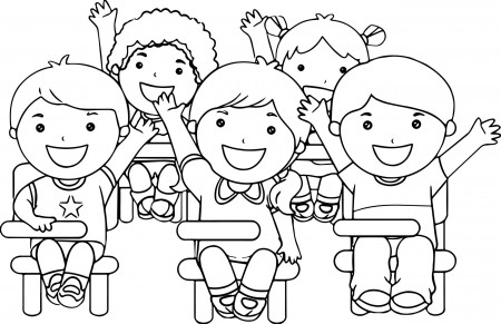 Kids Studying Coloring Page - Free Printable Coloring Pages for Kids