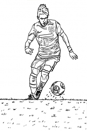 Neymar Picture To Color - Free Printable Coloring Pages