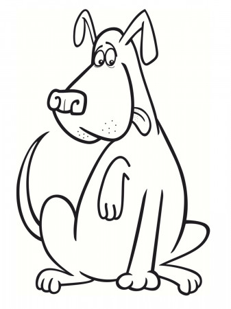 Big dog - Animal Coloring pages for kids to print & color
