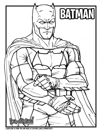 How to Draw BATMAN (Batman v Superman: Dawn of Justice) Drawing Tutorial |  Draw it, Too!