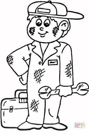 A mechanic coloring page | Free Printable Coloring Pages