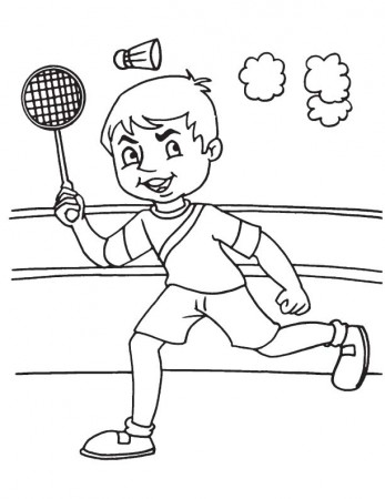 Coloring Book Badminton Game to print and online