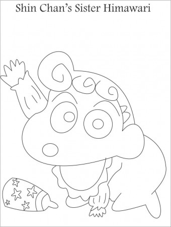 Shin chan's sister coloring page for kids