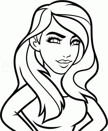 How to Draw Kim Kardashian Easy, Coloring Page, Trace Drawing