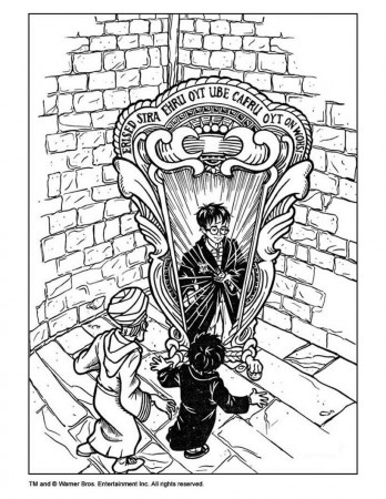 HARRY POTTER coloring pages - Harry Potter and mirror