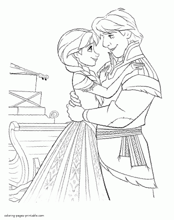 Frozen coloring pages Anna and Kristoff || COLORING-PAGES ...
