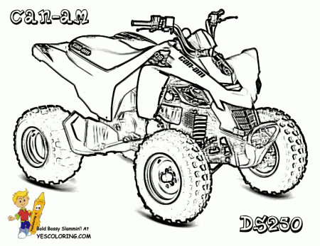 Brawny ATV Coloring Pages | 22 Free | Honda Can-Am | Helmets | Quads