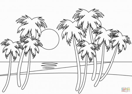Beach Sunset Coloring Pages | azspringtrainingexperience