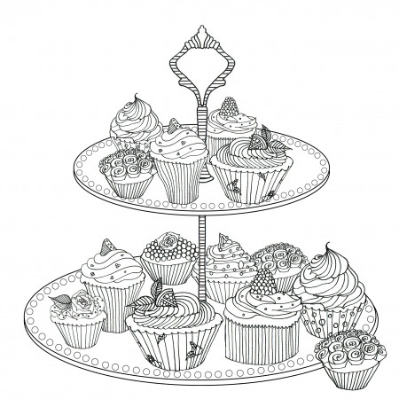 Great British Cake Show in 2023 | Cupcake coloring pages, Coloring pages  for grown ups, Food coloring pages