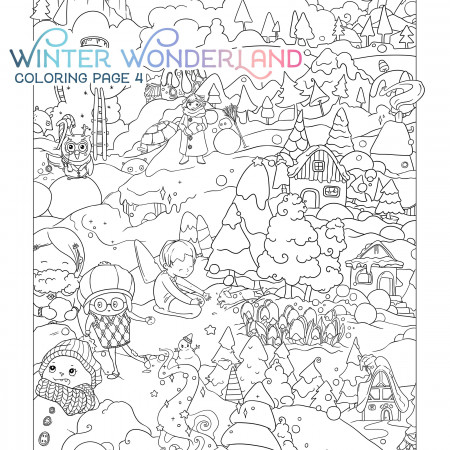 Winter Wonderland Adult Coloring Page ...