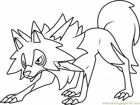 Lycanroc - Midday Form Pokemon Sun and Moon Coloring Page for Kids - Free Pokemon  Sun and Moon Printable Coloring Pages Online for Kids -  ColoringPages101.com | Coloring Pages for Kids