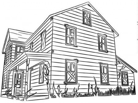 wooden house colouring pages - Clip Art Library
