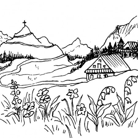 Drawings Countryside (Nature) – Printable coloring pages