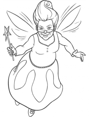 Fairy Godmother Smiling Coloring Page - Free Printable Coloring Pages for  Kids