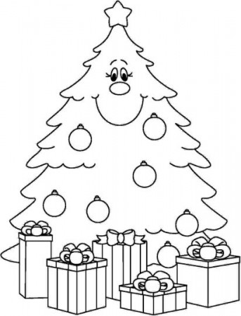 Christmas Tree With Presents Coloring Page part 3