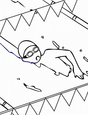 Swimming Coloring Page - Handipoints