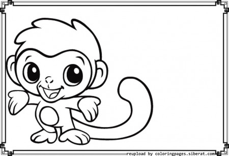 Cartoon Monkey Coloring Page - Coloring Pages For All Ages