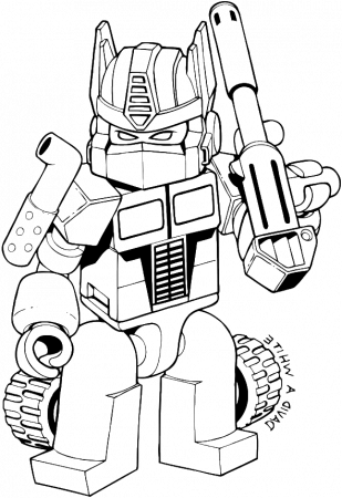 Download Lego Optimus Prime Coloring Page, HD Png Download - uokpl.rs