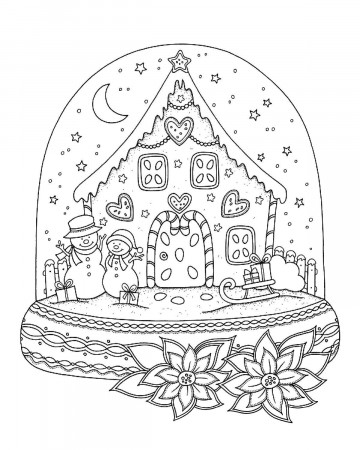 Snow globe coloring sheet | Hojas de navidad para colorear, Dibujo de  navidad, Mandalas navideñas