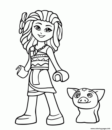 Lego Moana And Pig Pua From Disney ...coloring-pages.info