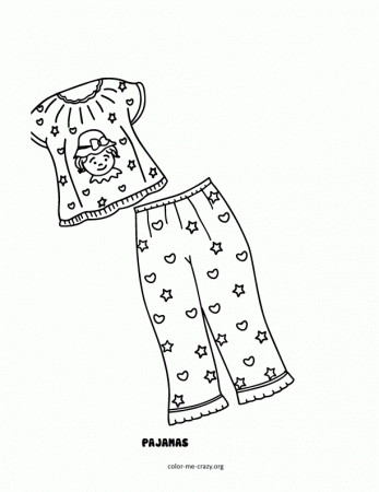 Pajama Coloring Page - Coloring Pages for Kids and for Adults