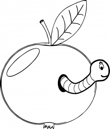 Apple And Worm Coloring Page - Wecoloringpage.com | Coloring pages, Free  printable coloring sheets, Free printable coloring