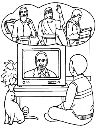 Latter-day Saint Program on TV Coloring Page - Free Printable Coloring Pages  for Kids