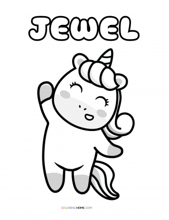 Jewel unicorn coloring page