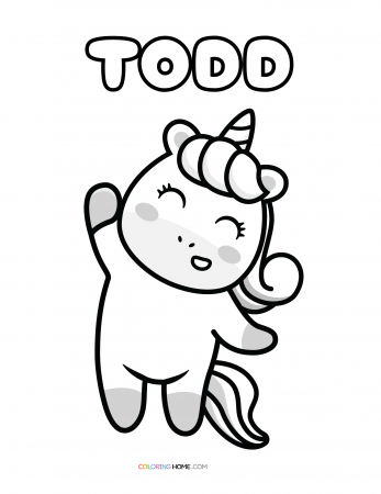 Todd unicorn coloring page