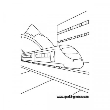 Modern Train Coloring Page - Sparkling Minds