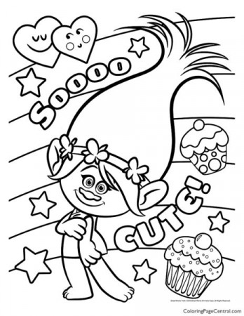 Trolls - Branch and Poppy Coloring Page 02 | Coloring Page Central