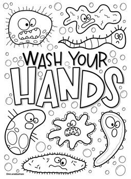 Wash your hands coloring page | Coloring pages, Hand coloring, Coloring  pages for kids
