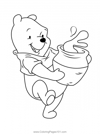 Pooh Bear With Honey Pot Coloring Page for Kids - Free Winnie The Pooh  Printable Coloring Pages Online for Kids - ColoringPages101.com | Coloring  Pages for Kids