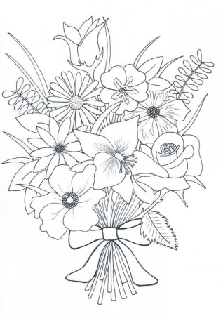 Free Flower Bouquet Coloring Page - Free Printable Coloring Pages for Kids