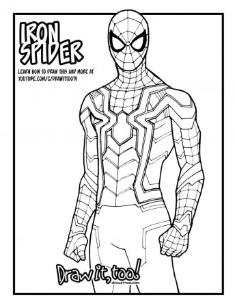 How to Draw IRON SPIDER | Spiderman coloring, Spider coloring page,  Avengers coloring pages