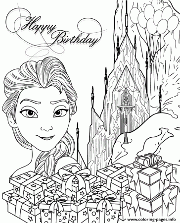 Elsa Ice Castle Gifts Colouring Page Coloring page Printable