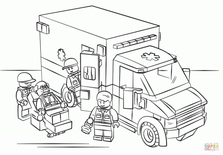 Lego Ambulance coloring page