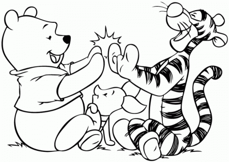 Winnie The Pooh Characters Friendship Coloring Pages Cartoon Printable