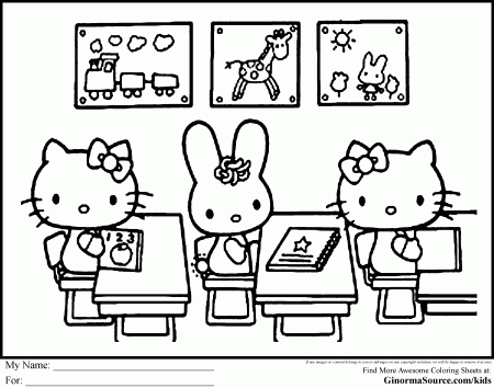 Hello Kitty Coloring Pages For Kids Printable