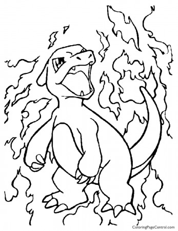 Pokemon - Charmeleon Coloring Page 01 | Coloring Page Central