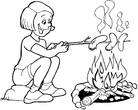 Camping Coloring Book Pages - Coloring Pages for Kids and for Adults