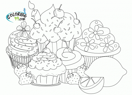 Cartoon Coloring Pages Cute Cupcakes - Coloring Pages For All Ages