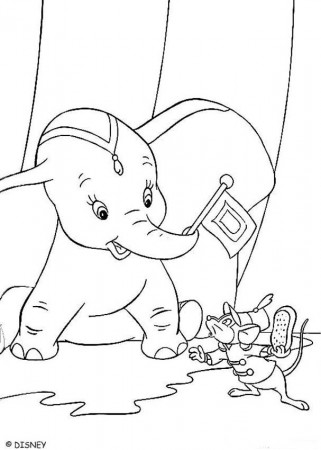 Dumbo coloring pages - Dumbo Flying