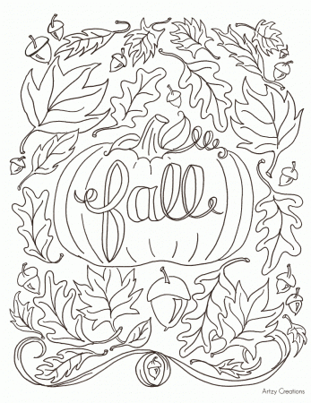 Free Fall Coloring Page - artzycreations.com