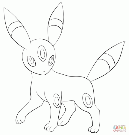 Umbreon coloring page | Free Printable Coloring Pages