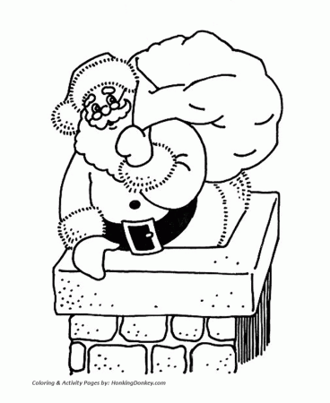 Santa Claus Coloring Pages - Santa Claus down the Chimney ...