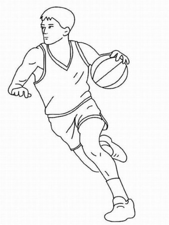 free printable basketball coloring pages basketball player dribble ...